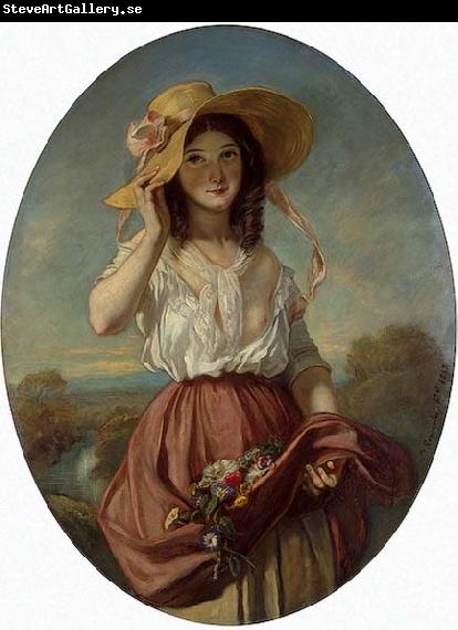 Camille Roqueplan Girl with flowers